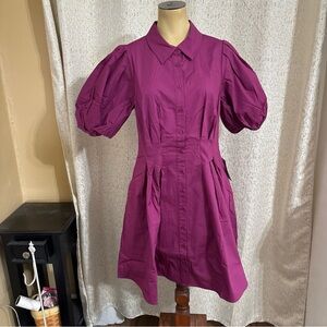 Eliza J. Magenta Shirt dress, NWT, size 14
